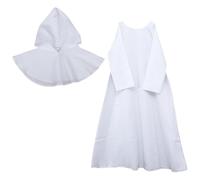 Toyvian Robe de Prêtre Médiévale à Capuche Blanche XL pour Cosplay Halloween Costume Moine Renaissance Homme Vêtement Long pour Fête et Déguisement