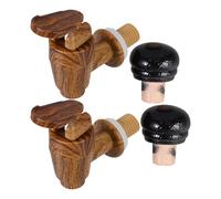 Toyvian Robinet et Bouchon Plastique Lot de 2 pour Tonneau de Vin et Seau à Vin Accessoires pour Fût et Spiritueux Étanchéité