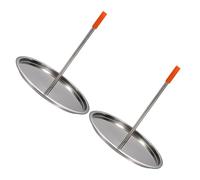 Toyvian Rôtissoire Verticale pour Poulet Et Dinde en Acier Inoxydable, Plateau à Grillades 2 Pièces, Ustensile Cuisine Extérieur pour Barbecue Et Camping