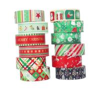 Toyvian Ruban Washi Décoratif de Noël 12 Rouleaux Ruban Adhésif en Papier Washi pour DIY Scrapbooking et Décoration Festive Bande Adhésive Créative pour Journaux et Présents