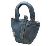 Toyvian Sac à Main Denim Femme Léger et Portable Sac Cabas Format Moyen Jean Pochette Bandoulière Pratique pour Voyage et Usage Quotidien