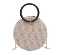 Toyvian Sac à Main Femme Petit Sac Bandoulière Paille Tressée Mode avec Poignée pour Usage Quotidien et Sorties Blanc