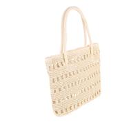 Toyvian Sac Plage Femme Tissé Main Grand Format Sac Cabas Léger et Ajouré pour Porté Main ou Épaule Grand Espace de Rangement pour Vacances et Bord de Mer