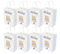 Toyvian Sachets de Bonbons pour Fête D'anniversaire, 24 Sachets en Papier Kraft Blanc Motif Gâteau, Petits Paquet Présents Légers et Résistants pour Emballage de Friandises et Snacks,