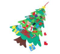 Toyvian Sapin de Noël Feutre avec Ornements Amovibles Kit DIY pour Garçon Fille Décoration Murale Festive Feutrine Colorée pour Petits et Appartements