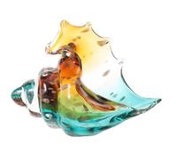 Toyvian Sculpture en Verre Soufflé la Main de Coquillage Conque, Décoration Élégante et Moderne pour Étagère ou Bureau, Art Artisanal Unique Naturel