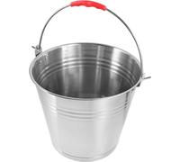 Toyvian seau en acier inoxydable seau de ferme faire la fête seau d'alimentation pour chevaux seau d'eau portable pour chevaux seau de stockage d'aliments pour chevaux Silver