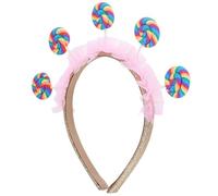 Toyvian Serrage-Tête Sucette Garçon et Filles Rose Motif Bonbon Réglable en Plastique Léger pour Fêtes D’Anniversaire Carnaval et Noël Accessoire Déco Ludique et Confortable pour