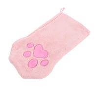 Toyvian Serviette de Toilettage pour Chien en Moufle, Séchage Rapide | Corail Polaire Rose, Format 8,7x5,7 Pouces, Usage Voiture et Déplacement, pour Chats