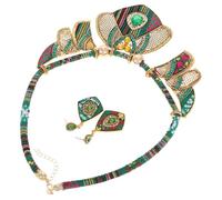 Toyvian Set Bijoux Femmes Bohemian Collier et Boucles Oreilles Parure Élégante pour Femmes Bijoux Mode Durables Alliage et Corde Cadeau Chic pour Mariage et Occasions