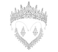 Toyvian Set Bijoux Mariage Femme Collier Boucles Oreilles Alliage Cristaux Léger Élégant pour Mariée Gala Cérémonie