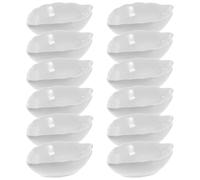 Toyvian Set de 14 Petits Bols en Céramique Blanc de Feuille pour Sauce et Condiments, Plat de Service Élégant pour Restaurant et Maison