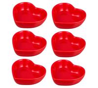 Toyvian Set de 6 Assiettes Coeur en Céramique Résistantes la Chaleur et Micro-ondes, pour Servir Snacks et Sauces Style Rouge Élégant