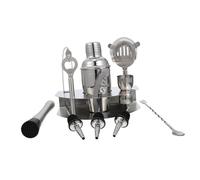 Toyvian Set de Acier Inoxydable pour Préparation de Cocktails Kit Complet Outils de Bar Pratique et Facile à Nettoyer Accessoires pour Shaker Cocktail Multifonctionnel
