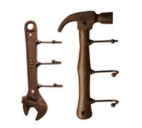 Toyvian Set de Crochets Muraux de Marteau et Clé, Porte-Manteaux, Style Industriel Américain, Design Rétro Unique, pour Suspendre Vêtements, pour Chambre et Salon