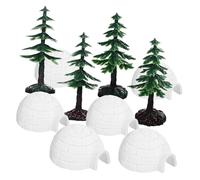 Toyvian Set de Décoration Hivernale avec Modèles Igloo Miniatures et Mini Sapins Artificiels Figurines Légères et Réalistes pour Décorations de Noël et Hiver
