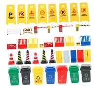 Toyvian Set de Panneaux Miniatures et Barricades de Circulation Jouets Éducatifs pour Garçon Fille Aide Pédagogique Routière Apprentissage Ludique pour Garçons et Filles