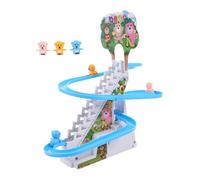 Toyvian Set Électrique Ours avec Piste Glissante et Escalier Lumineux Musical pour Développement Coordination Main Œil des Tout Petits