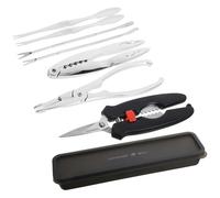 Toyvian Set Outils Crustacés Acier Inoxydable Pinces et Fourchettes Ergonomiques pour Fruits de Mer Casse-Pince Crabe Antidérapant pour Coquilles Robustes Ustensiles Cuisine Fruits de Mer