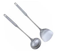 Toyvian Set Ustensiles de Cuisine Inox Spatule et Louche Acier Inoxydable Outils Pratiques Suspension pour Cuisson et Service Faciles à Nettoyer et Ranger