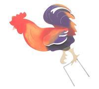 Toyvian Simulation Coq Insert Cour Décoration Piquet Coqs avec Décorations Drôles Poulets Ferme Extérieur Herbe Jardin Pelouse Panneau Coq Yard Arts Pelouse Décoration Fer
