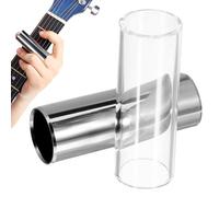 Toyvian Slide de Guitare Lot de 2 Slide Verre 70 Mm Transparent Argenté Bottleneck Moyen pour Guitare et Basse Professionnel Sustain et Justesse Optimale