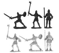 Toyvian Soldats Médiévaux en Plastique pour Table de Sable, Lot de 60 Pièces, Modèles Aléatoires Noir et Argenté, Jouet Éducatif pour Garçon et Filles, Couleur Aléatoire Style Aléatoire
