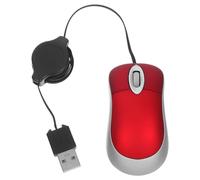 Toyvian Souris D'ordinateur USB Rétractable 1000 Dpi Rouge, Portable | 3 Boutons, Câble 4 à 70cm, Plastique, pour Netbooks et Ordinateurs