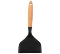 Toyvian Spatule Cuisine en Silicone Noire Extra Large avec Manche en Bois, Résistante la Chaleur, Compatible Revêtements Antiadhésifs, pour Œufs, Crêpes et Cuisson Polyvalente