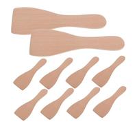 Toyvian Spatule en Bois Plate et Droite, 10 Pièces, Poignée Confortable, Design Ergonomique, pour Cuisson et Friture, la Cuisine et Plancha