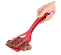 Toyvian Spatule pour Œufs et Pancakes Pince Ergonomique Rouge Ustensile Cuisine Anti-rayures Multifonction pour Omelettes et Steaks