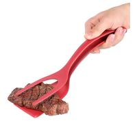 Toyvian Spatule Rouge pour Œufs et Crêpes, Pince Spatule Polyvalente en Matériau Doux, Ustensile la Cuisine Professionnel Anti-Adhésif, pour Maison et Cuisson au Quotidien