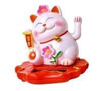 Toyvian Statue Chat Chanceux Solaire avec Bras Agitant Décoration Japonaise Maneki Neko pour Voiture et Maison Figurine et Ludique