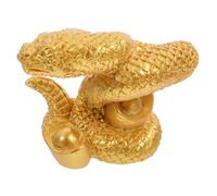 Toyvian Statue de Serpent Résine Dorée Décoration Artisanale Réaliste pour Jardin Bureau et Intérieur Figurine Zodiacale Chinoise Feng Shui Ornement et Vivant