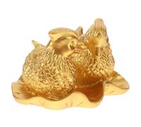Toyvian Statue d'oiseaux Amoureux Mandarins Chinois en Résine Dorée Modèle Mandarin Décoratif pour Bureau et Maison Présent Mariage Personnalisé pour Anniversaire et Noces Décoration