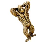 Toyvian Statue Gorille Laiton Miniature Figurine Animale de Bureau Stable et Élégante Décoration de Bureau et Salon Sculpture et Créative