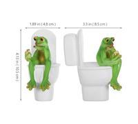 Toyvian Statue Grenouille Résine Drôle Décoration Bureau Maison Assise sur Toilettes Accessoire Bureau Original et Amusant pour Salle de Bain
