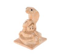 Toyvian Statue Serpent Bois Sculpté Main Ornement Décoratif de Table Figurine Artisanale Bois pour Bureau et Salon Cadeau Original pour Garçon Fille et Amateurs Animaux