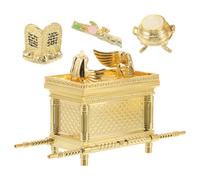 Toyvian Statuette Vierge, Modèle D’Arche D’Alliance en Alliage de Zinc, Figurine Religieuse Dorée, Décoration D’intérieur Élégante pour Table, Œuvre D’Art Religieuse
