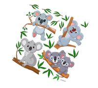 Toyvian Stickers Muraux Animaux Koala Branches PVC Autocollant Décor Mural Chambre Garçon Fille Salon Facile à Poser et Retirer Étanche Art Mural pour Chambre Ado Fille