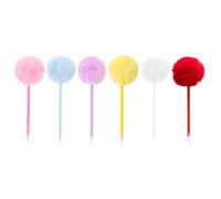 Toyvian Stylos à Bille Duveteux Boule en Peluche, Encre Stable et Écriture Fluide Lot de 6 pour Enseignants et Journaux Faits Main