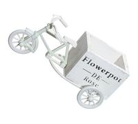 Toyvian Support à Fleurs de Vélo Blanc, Pot de Fleurs en Bois et Plastique Stable, Décoration Champêtre pour Maison, Mariage et Centre de Table, Seau Multi-usages pour Plantes
