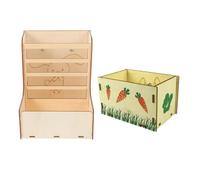 Toyvian Support d'alimentation en Bois 2pcs pour Lapins et Cochons d'Inde, Grosse Capacité, Installation Facile, pour Cage Intérieure d'animaux