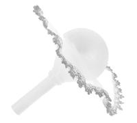 Toyvian Support de Bouquet Demi-Sphère en Mousse 10 CM avec Poignée et Dentelle Argentée Porte-Fleurs à Main pour Bouquets de Mariée Accessoires DIY pour Mariage Enterrement de Vie de