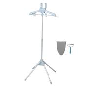 Toyvian Support de Défroisseur Vapeur Portable Réglable avec Cintre Rotatif 360°, Structure Stable en Métal Gris, Kit 3 Pièces pour Repassage Vertical Vêtements la Maison Voyage