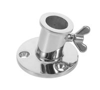 Toyvian Support de Mât de Drapeau en Acier Inoxydable 25 MM Base Robuste Kit de Fixation Auto-Taraudeuse et Cheville D’Expansion pour Montage Mural Extérieur Terrasse et Camion