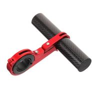 Toyvian Support Extension Guidon de Vélo en Métal Carbone Rouge, Barre D'extension Robuste Multifonction, Accessoire Vélo Léger Compatible VTT pour Fixation Lampe et Compteur, Usage Plein