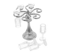 Toyvian Support Miniature pour Verres À Vin, en Plastique, pour Maison De Poupée, pour Mini-Verres À Vin, Modèle pour Micro-Paysage, Décoration De Table À Manger, Cuisine