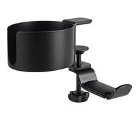 Toyvian Support Performance pour et Bureau Alliage Casque en Porte-gobelet de D'aluminium, Clip Réglable et Rotatif, Design Stable et Haute Noir