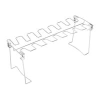 Toyvian Support Poulet Grillé Pliable Acier Inoxydable Fentes pour Cuisses et Ailes Cuisson Uniforme pour Barbecue et Camping Portable